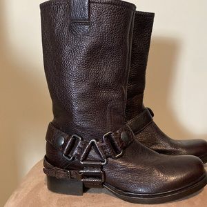 Women’s Miu Miu Brown Leather Boots Size 37.5